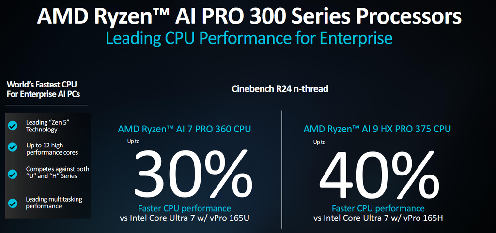 《锐龙AI PRO 300系列商用移动处理器亮相：AMD重新定义企业计算》