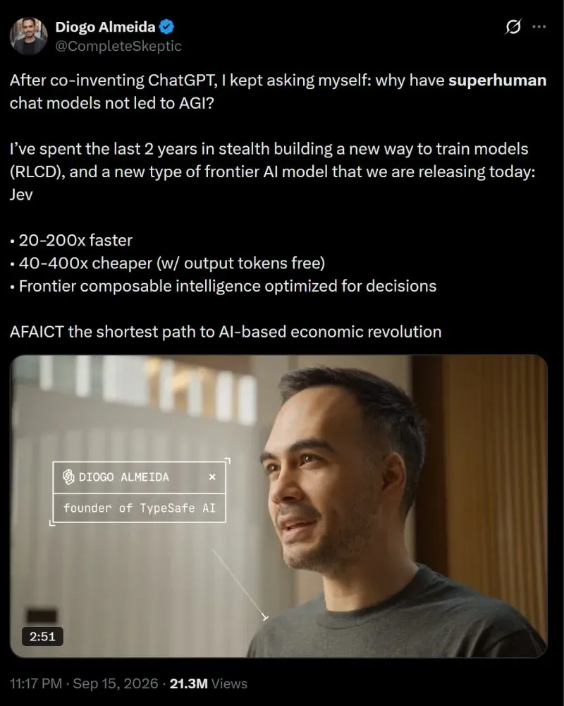 What if the best AI model for your business is one that can't write anything? That sounds backwards until you see what Jev is built to do. Diogo Almeida, one of the